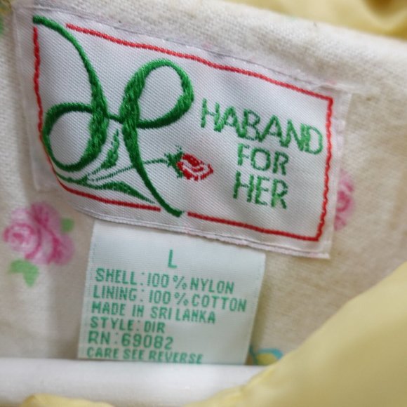 Womens Jacket‎ Size Large Cotton Windbreaker Button Up Yellow HABAND FOR HER - Picture 2 of 8